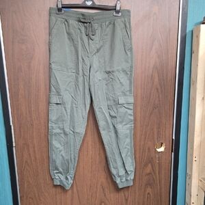 Splendid Size L Faded Green High Waisted Cargo Jogger Pant